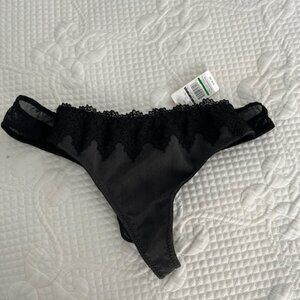 NEW WITH TAGS - BLACK LACE "After Dark" THONG - Size Large